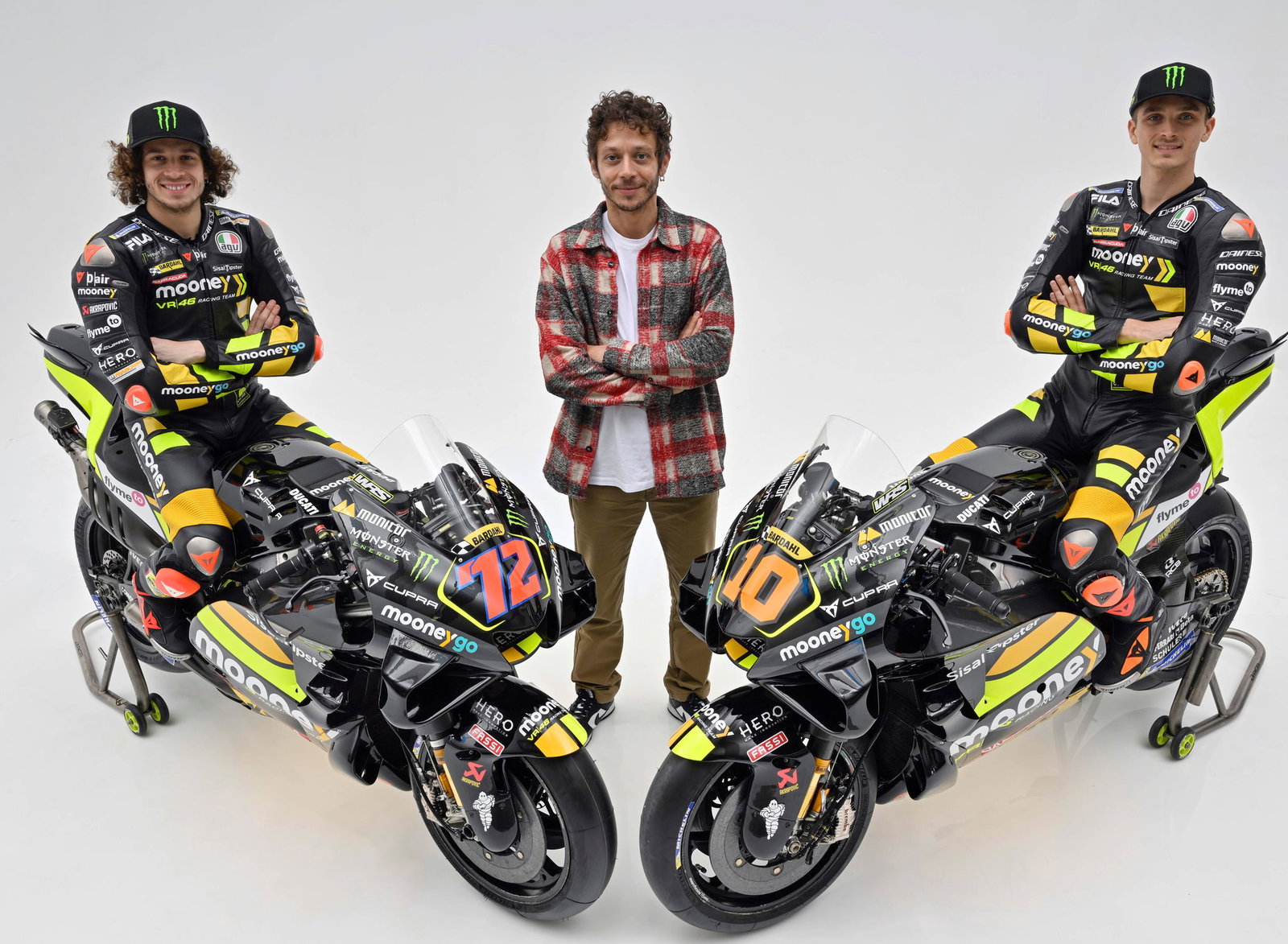 Valentino Rossi, Marco Bezzecchi and Luca Marini